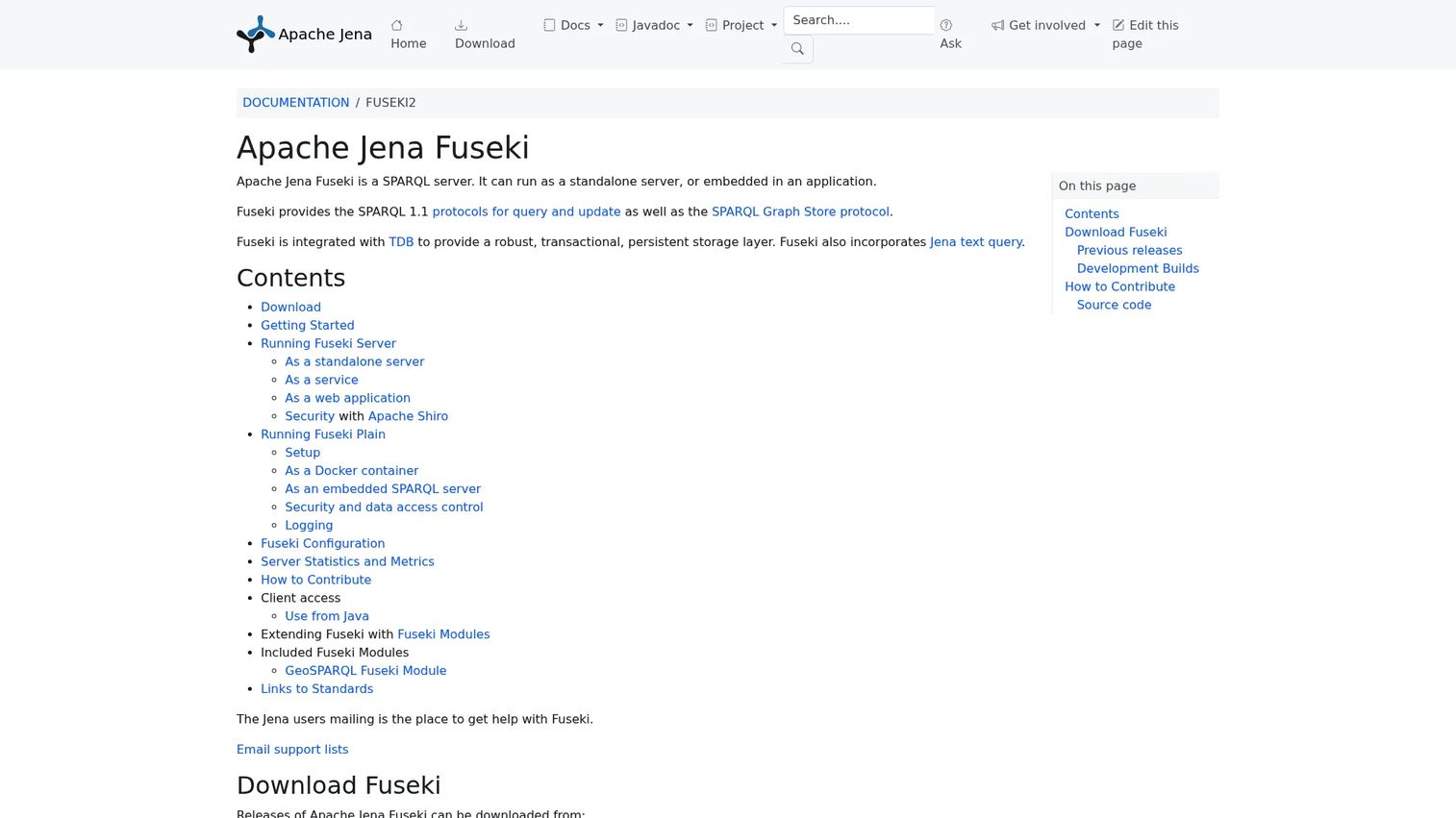Apache Jena Fuseki open-source SPARQL server for RDF data