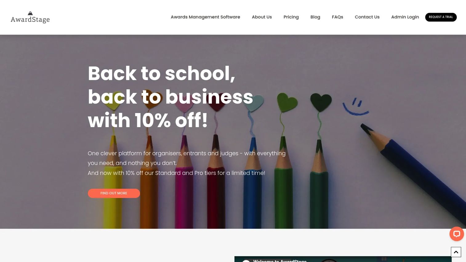 AwardStage branded awards entry portal and administrator dashboard