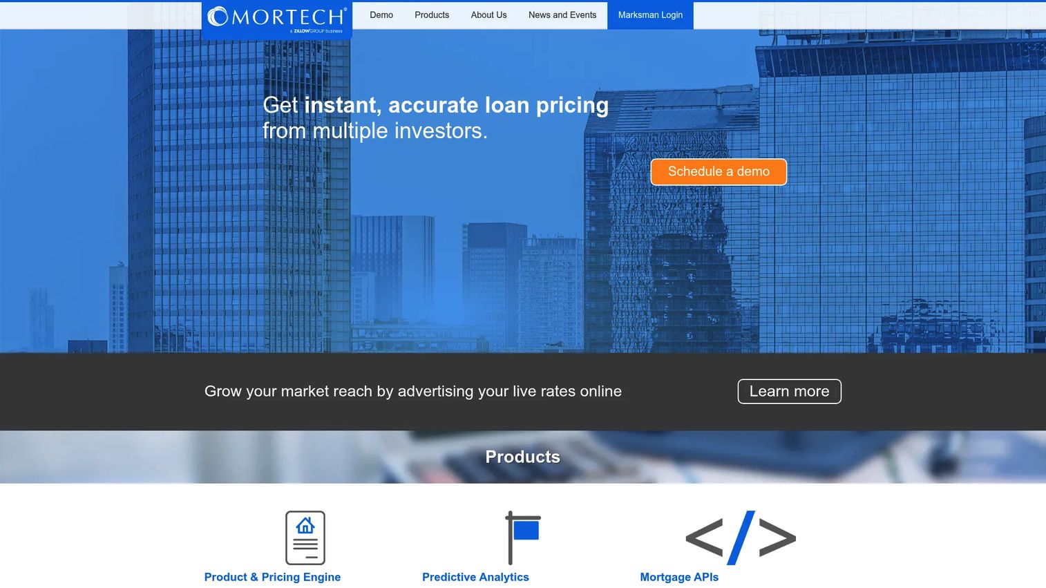 Mortech mortgage product pricing engine