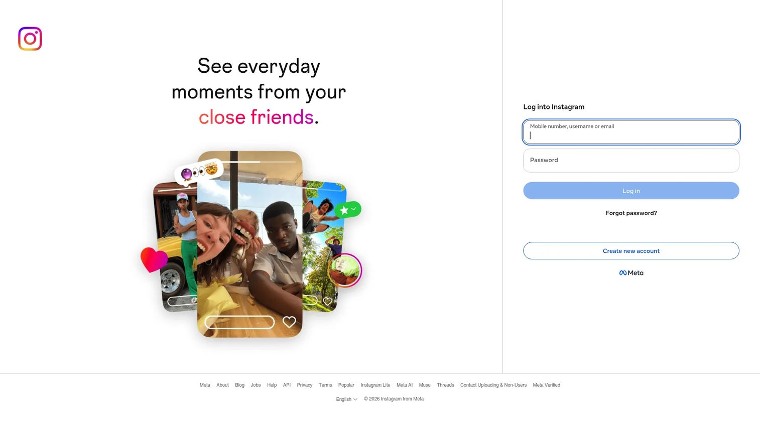 Threads homepage screenshot