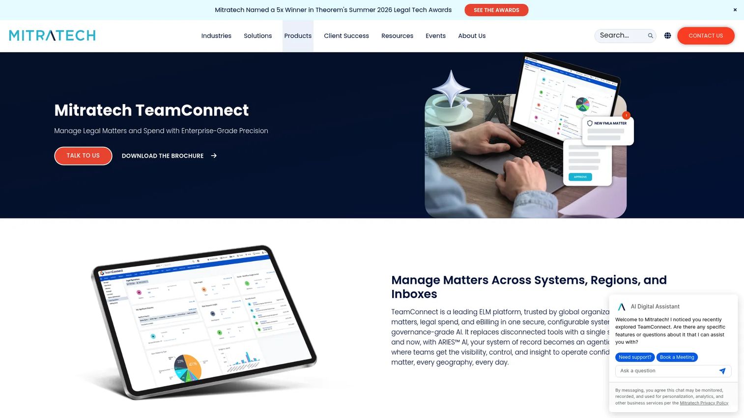 TeamConnect enterprise legal management by Mitratech