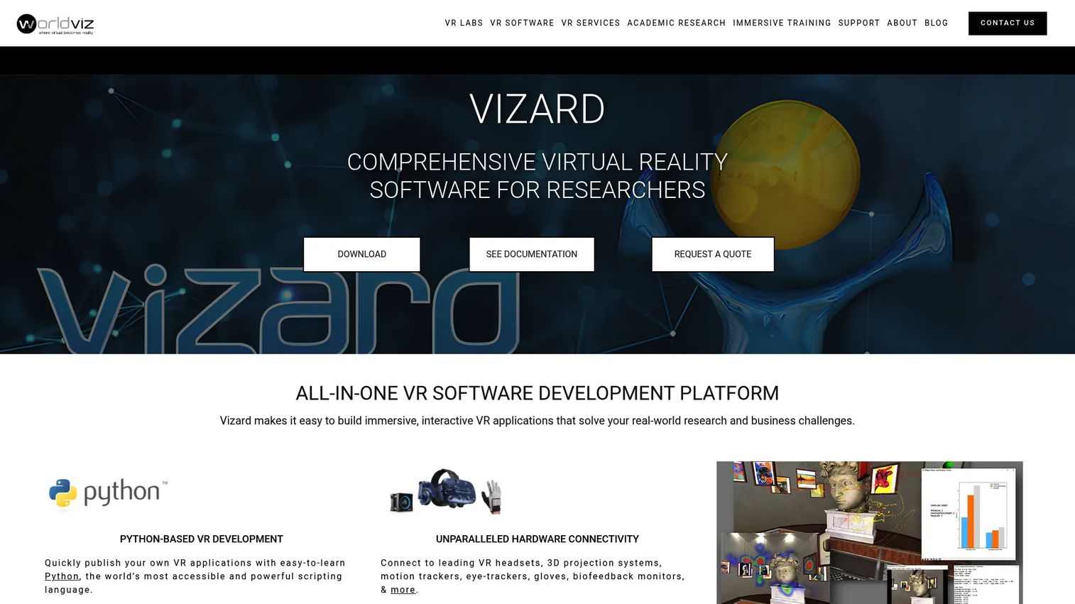 WorldViz Vizard VR development and visualization software