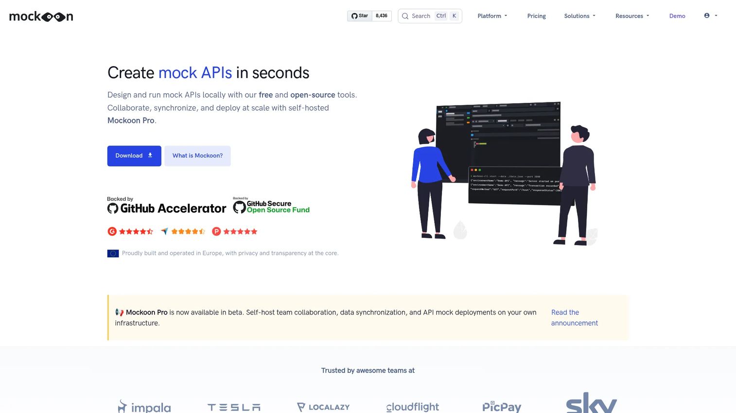 Mockoon local mock API environment with custom routes and responses