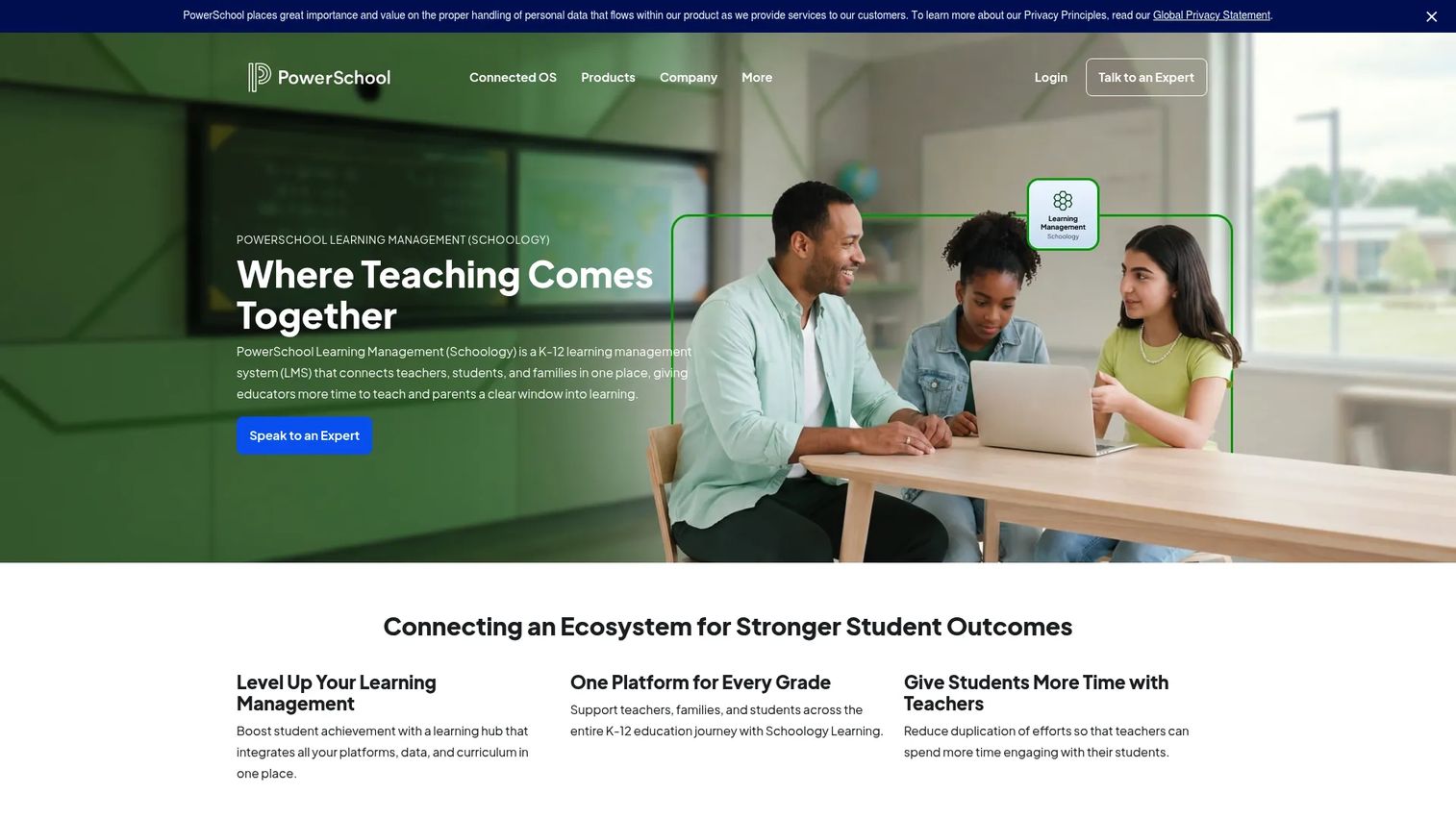 Schoology Learning homepage screenshot