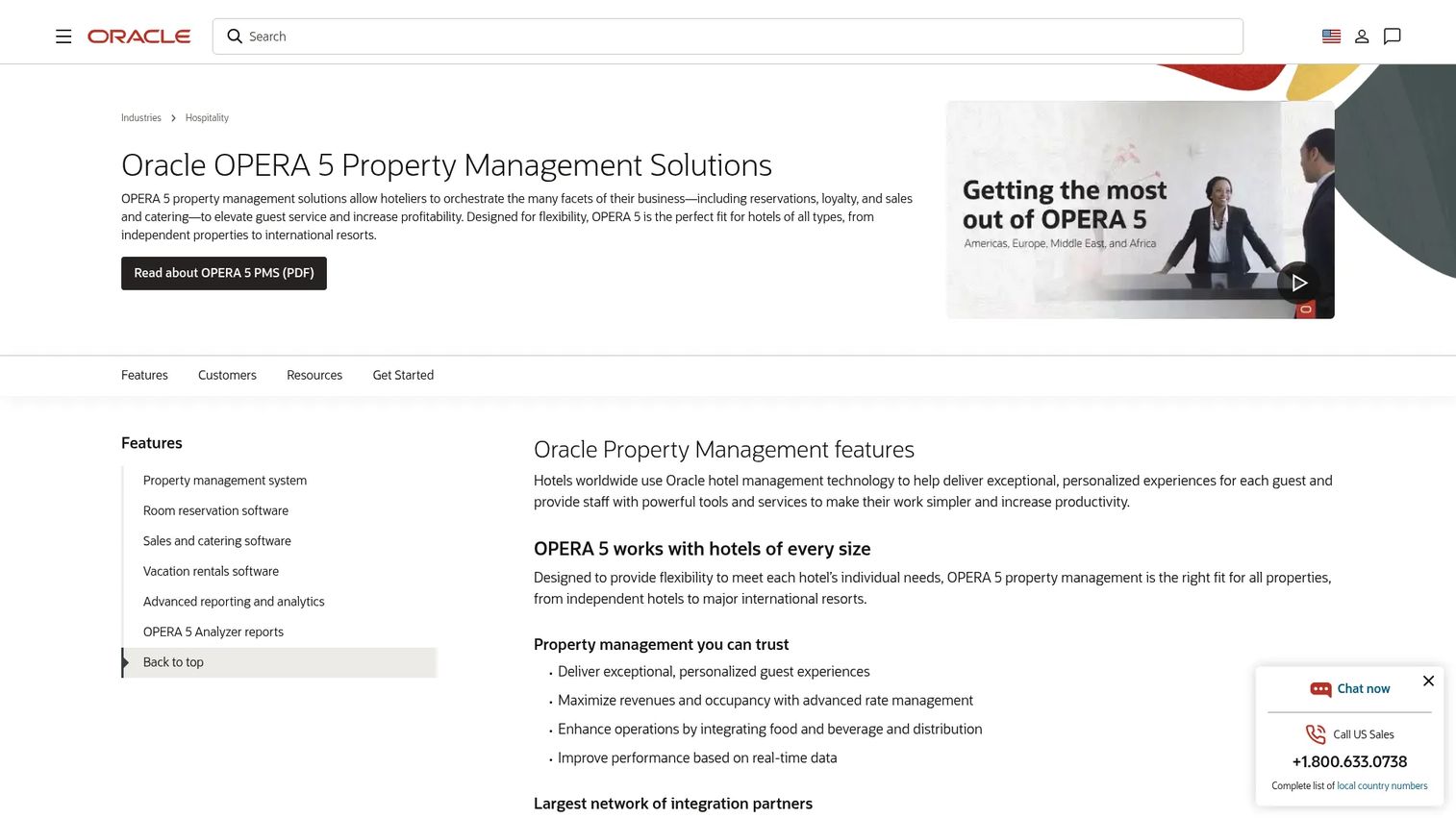 Oracle Hospitality OPERA PMS dashboard for enterprise hotel operations.