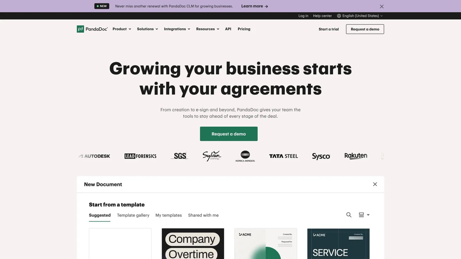 PandaDoc website screenshot