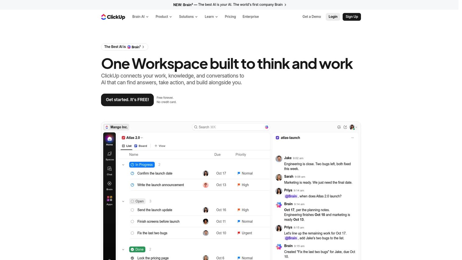 ClickUp workload view showing project assignments and team capacity