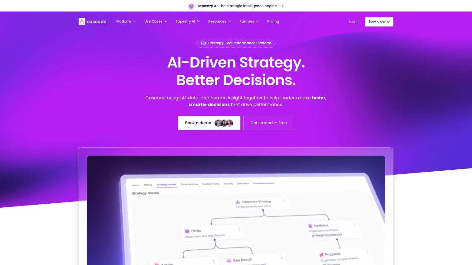 Cascade strategy execution dashboard