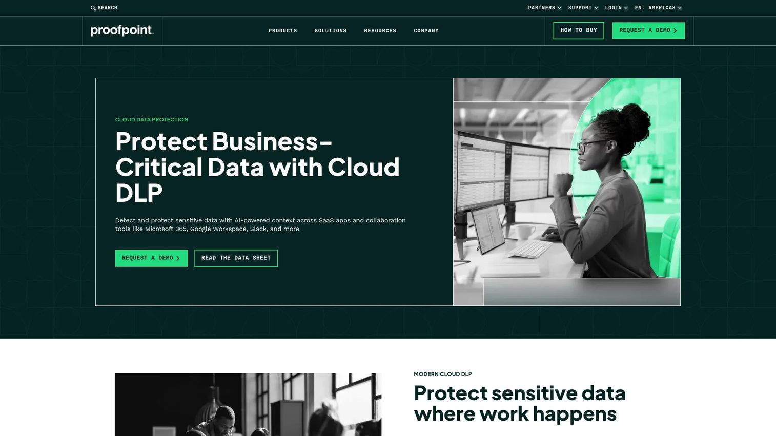 Proofpoint CASB homepage screenshot