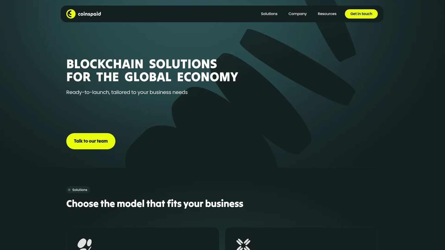 CoinsPaid homepage screenshot