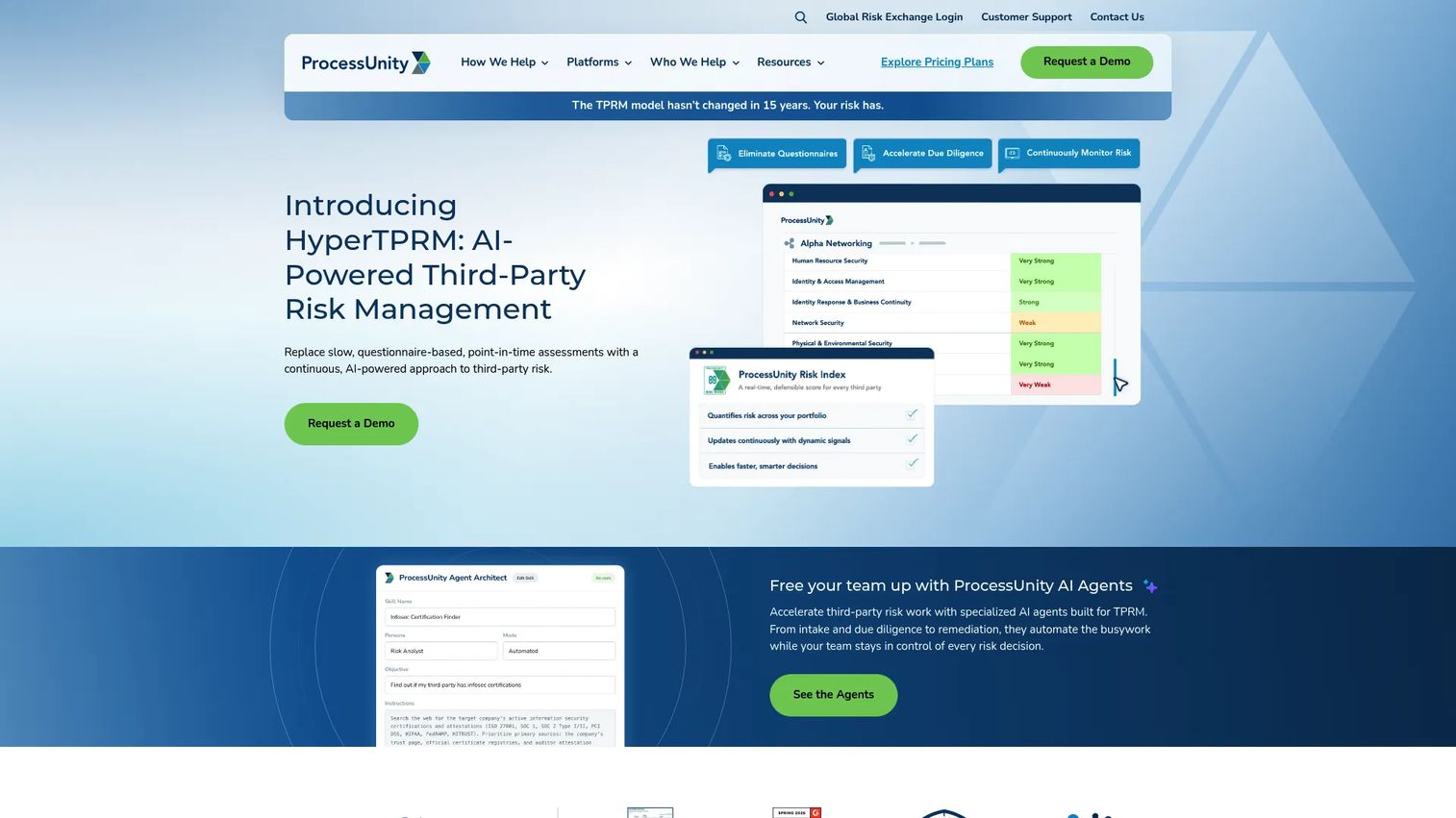 ProcessUnity third-party risk management vendor profile