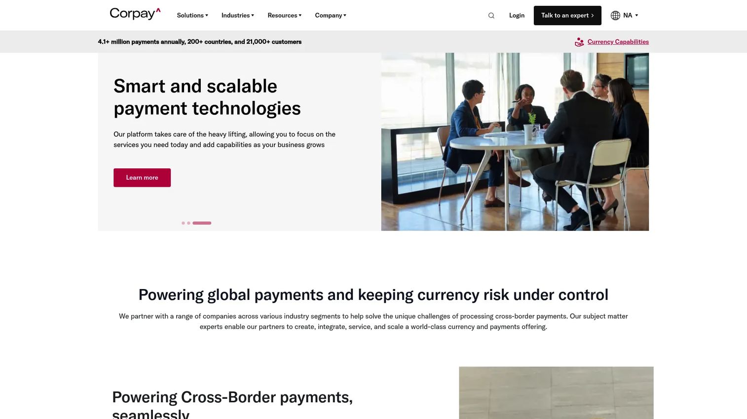 Corpay Cross-Border enterprise payment software for international supplier payments and currency management.