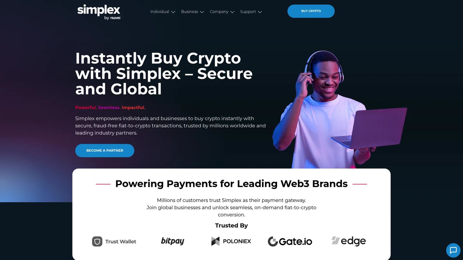 Simplex homepage screenshot