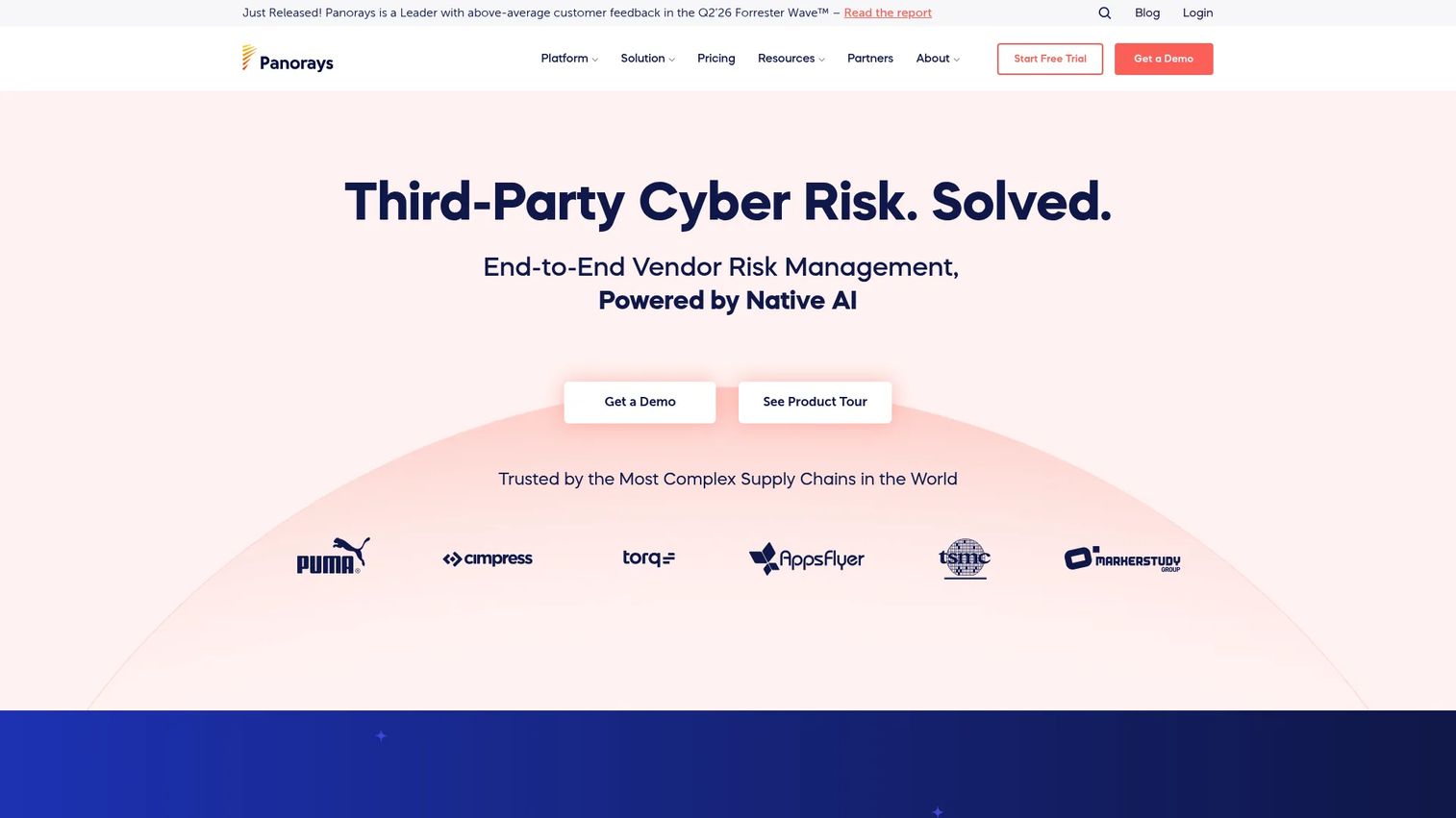 Panorays vendor cyber risk monitoring dashboard