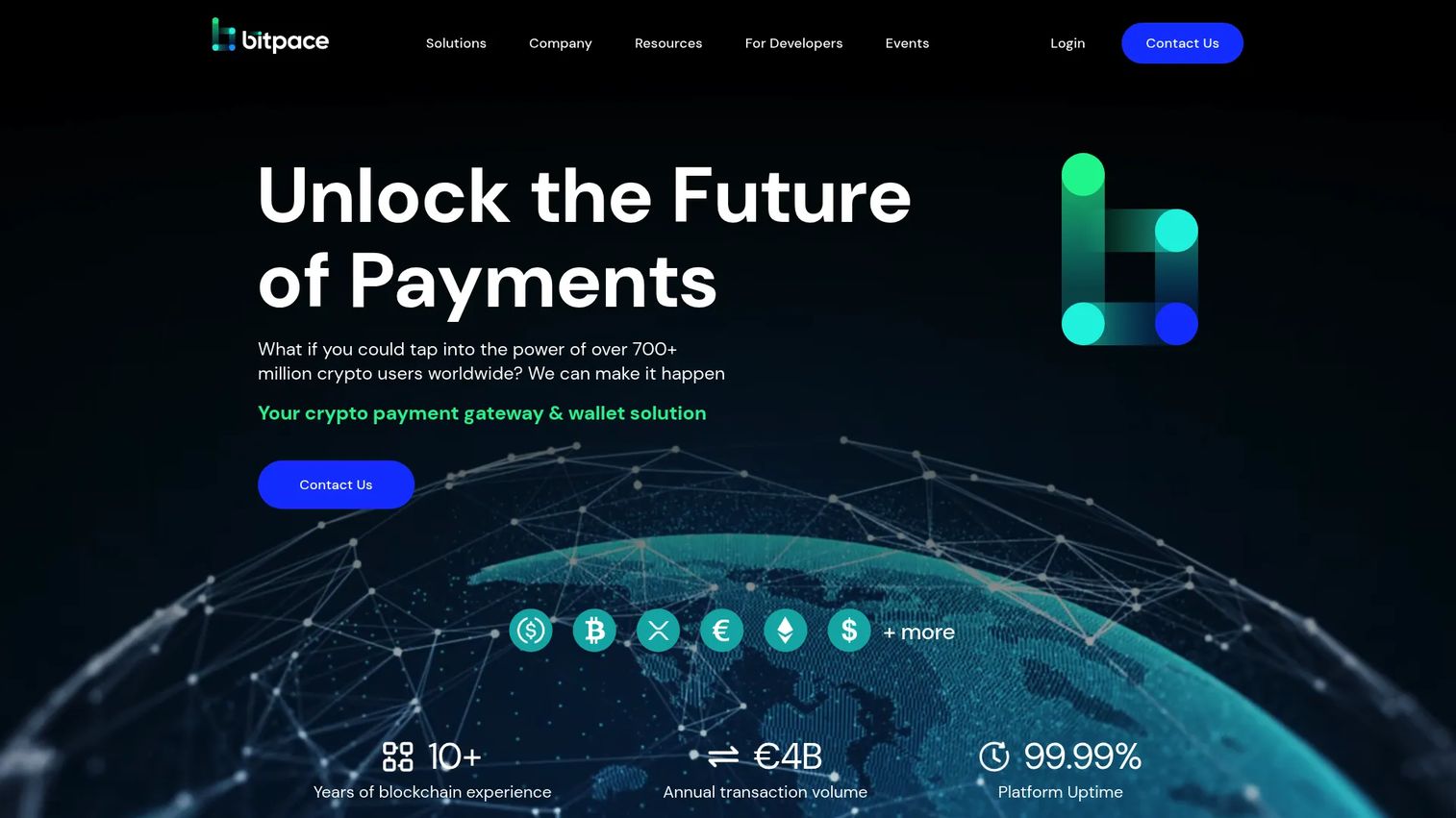 Bitpace homepage screenshot