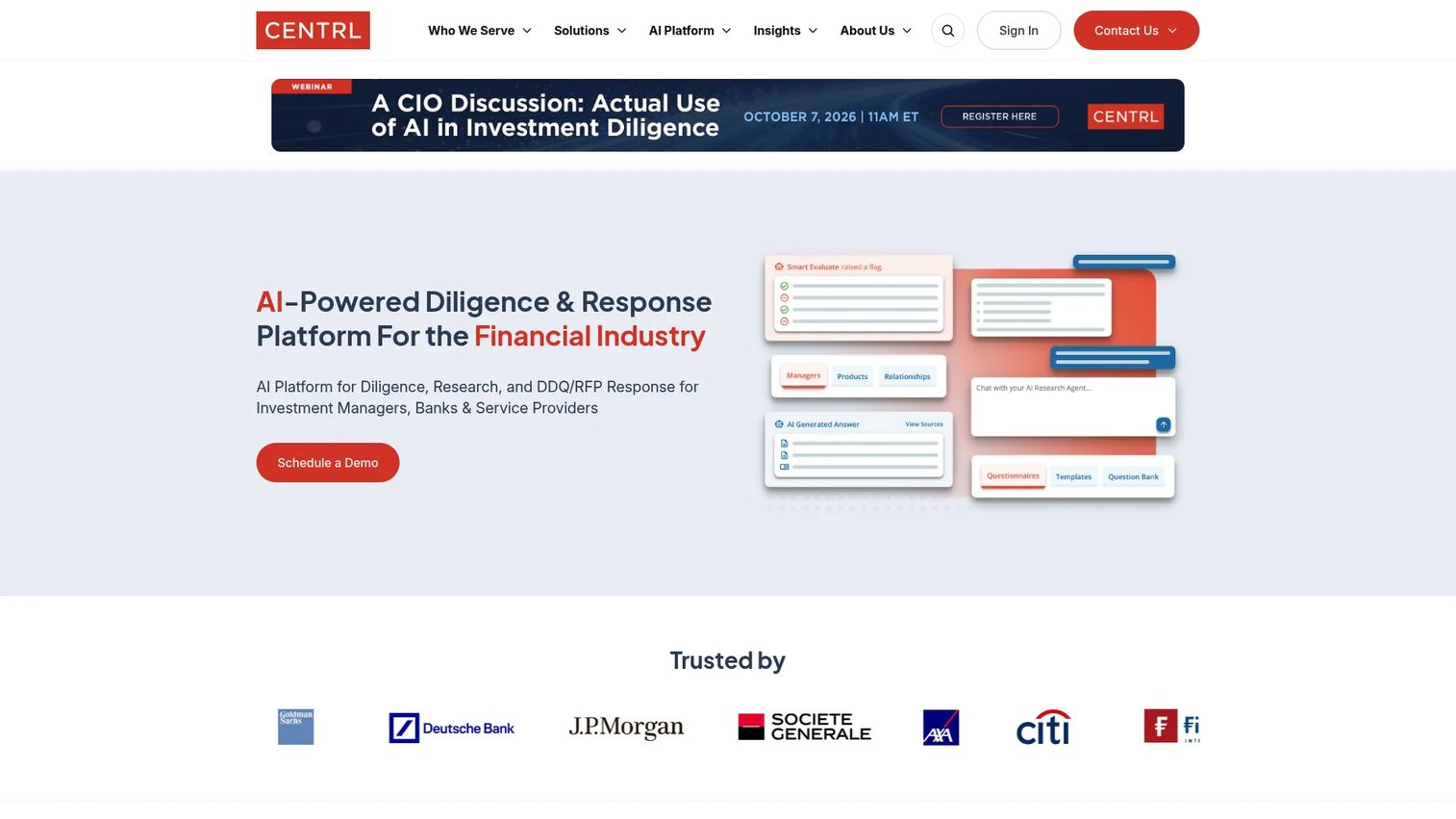 CENTRL due diligence and risk management software