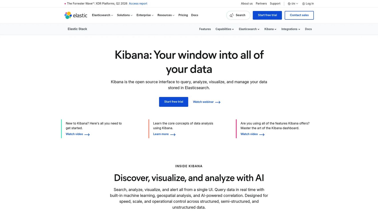 Kibana dashboard visualizing network traffic and security telemetry