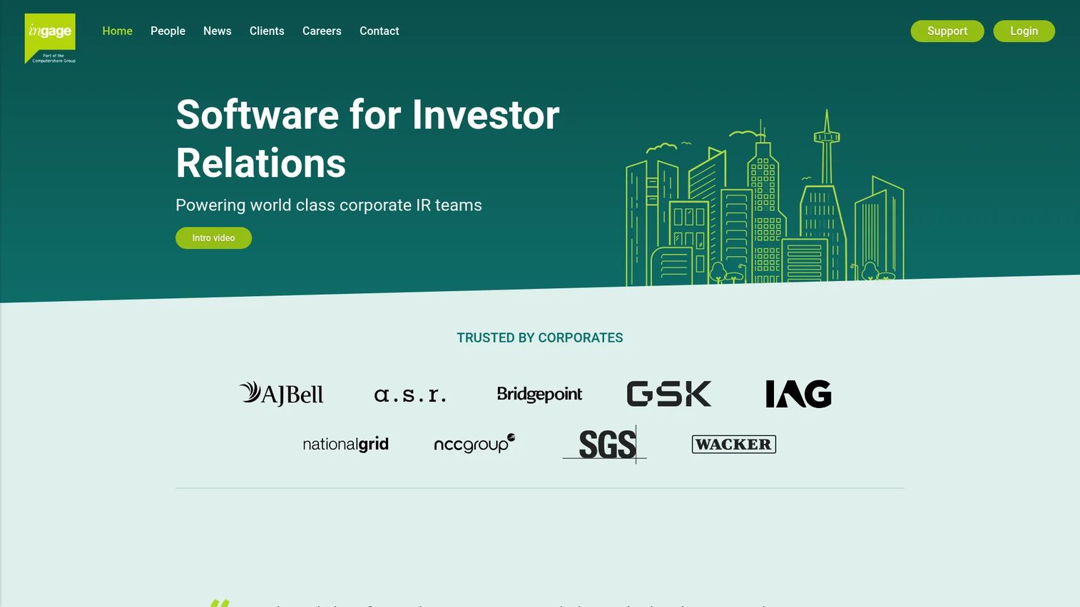 ingage IR homepage screenshot