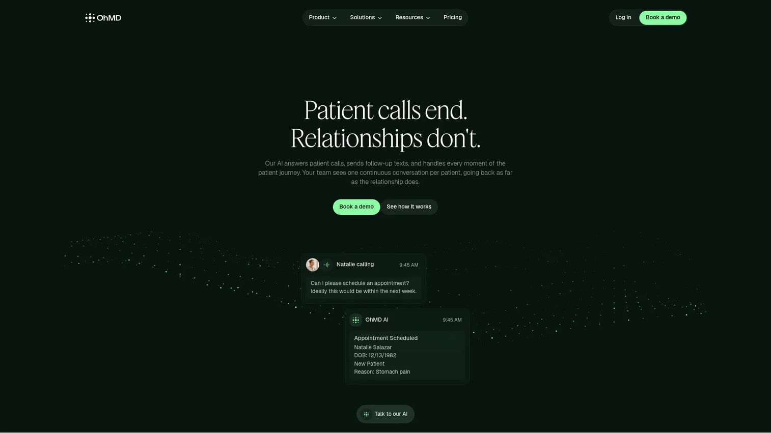 OhMD patient communication dashboard for secure healthcare texting