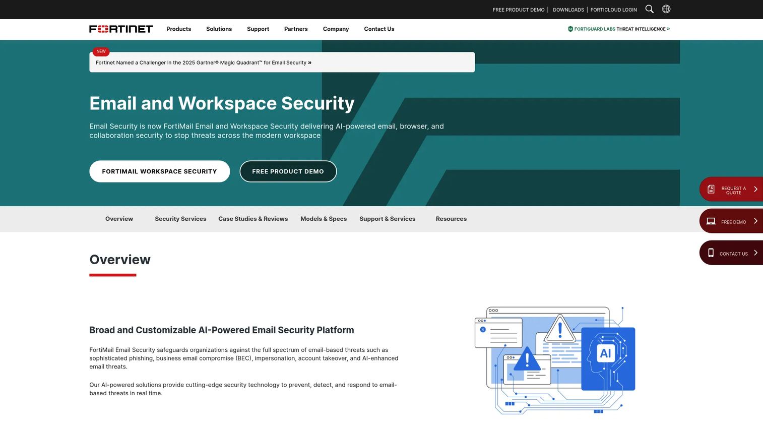 FortiMail administration and message tracking dashboard