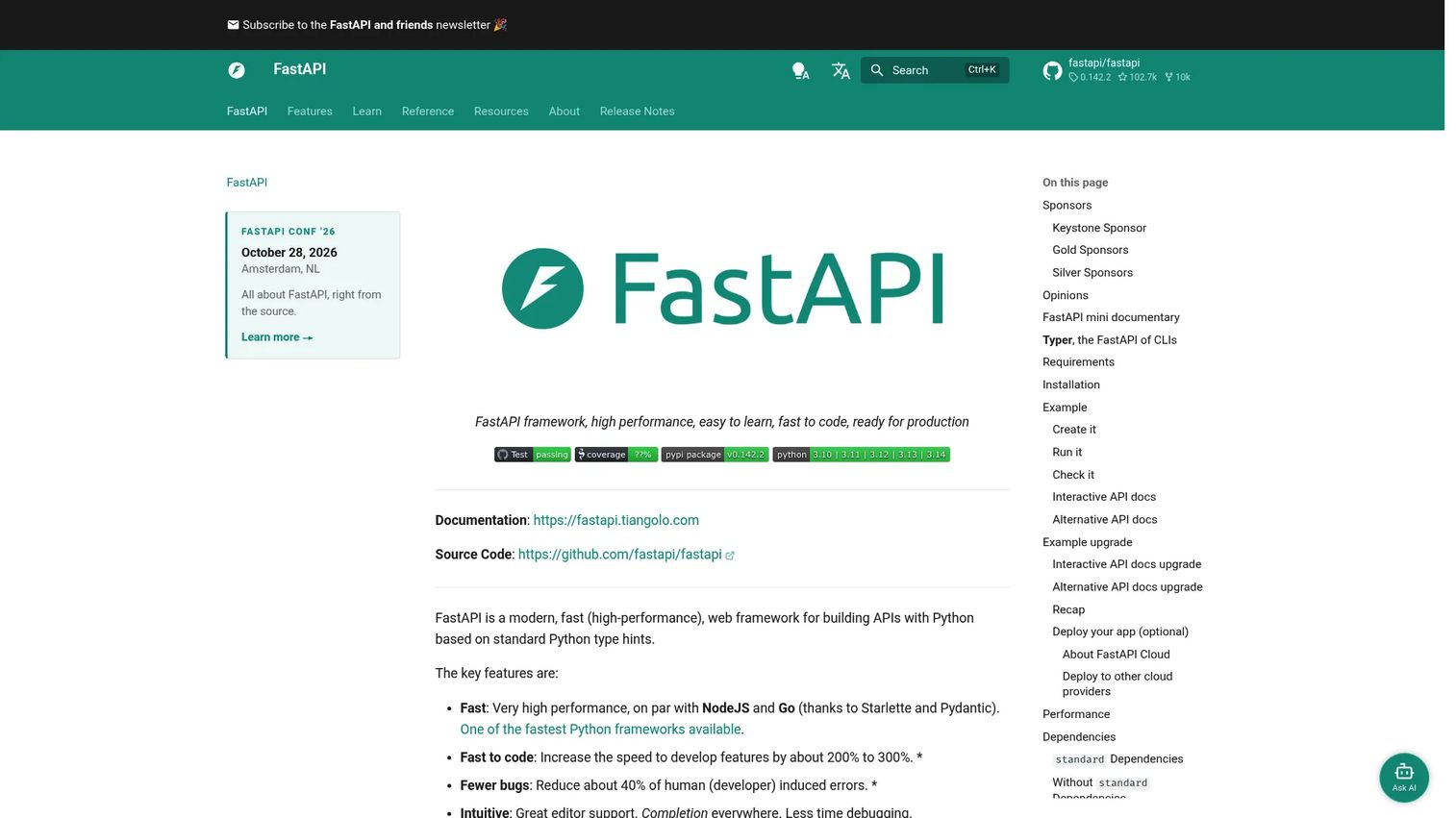 FastAPI interactive API documentation generated from OpenAPI.