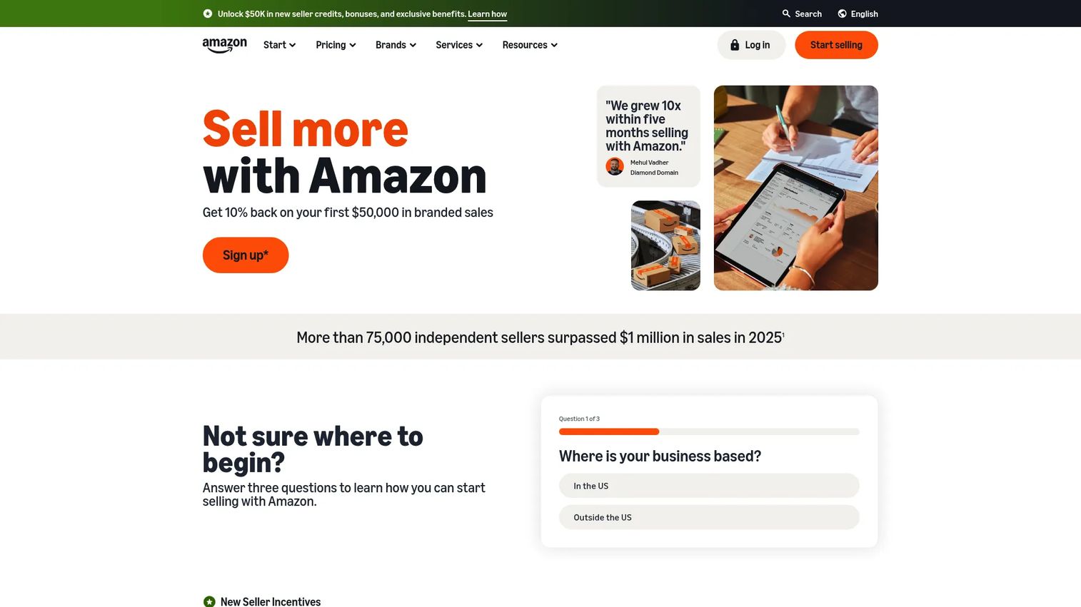 Amazon Marketplace business analyst role page