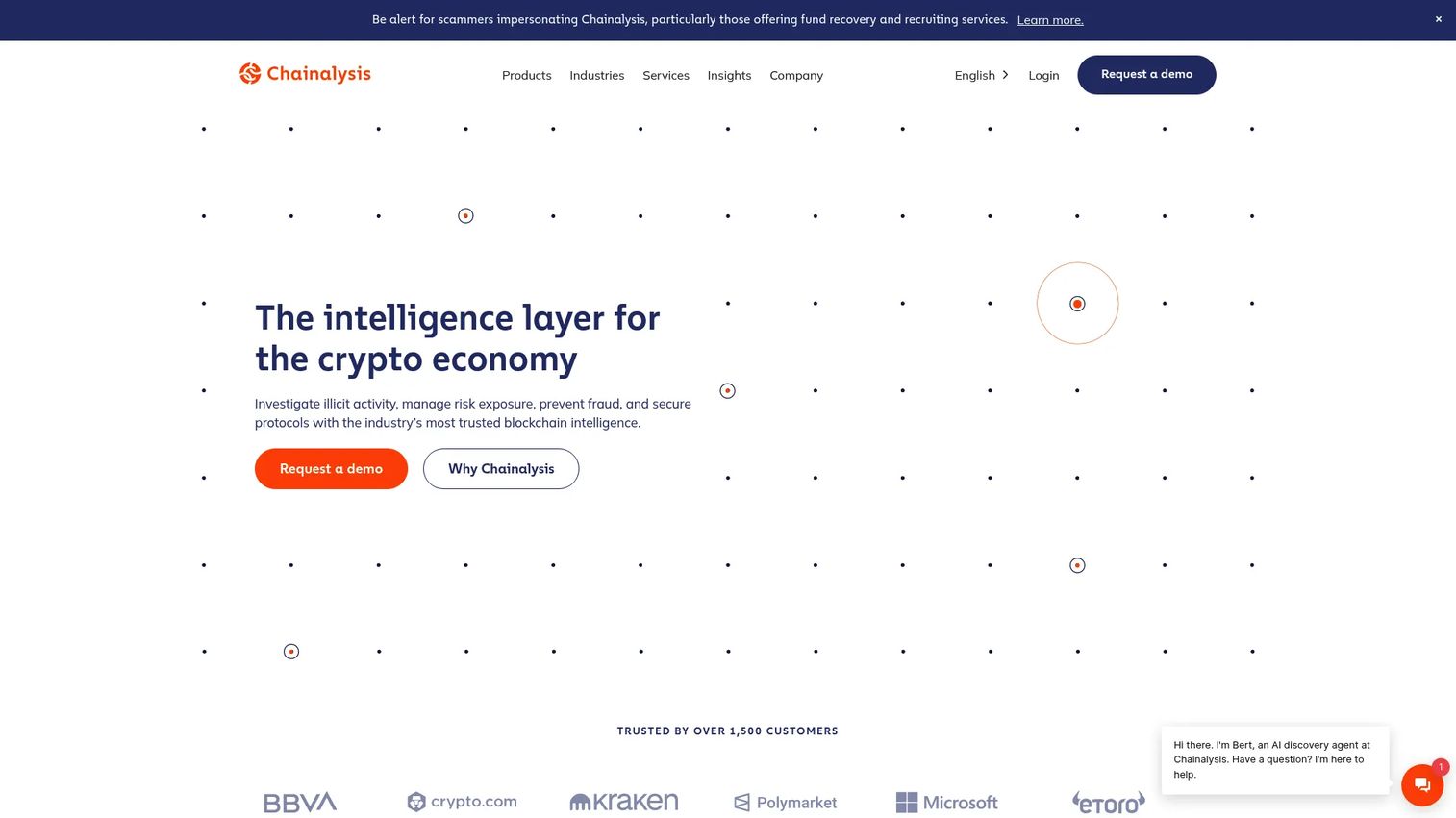 Chainalysis blockchain analytics and transaction risk platform