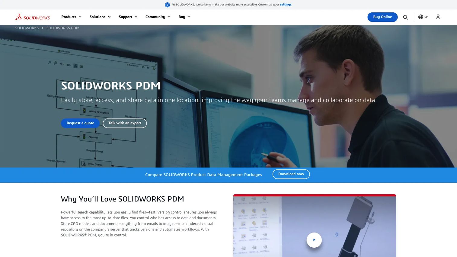 SOLIDWORKS PDM file vault workflow