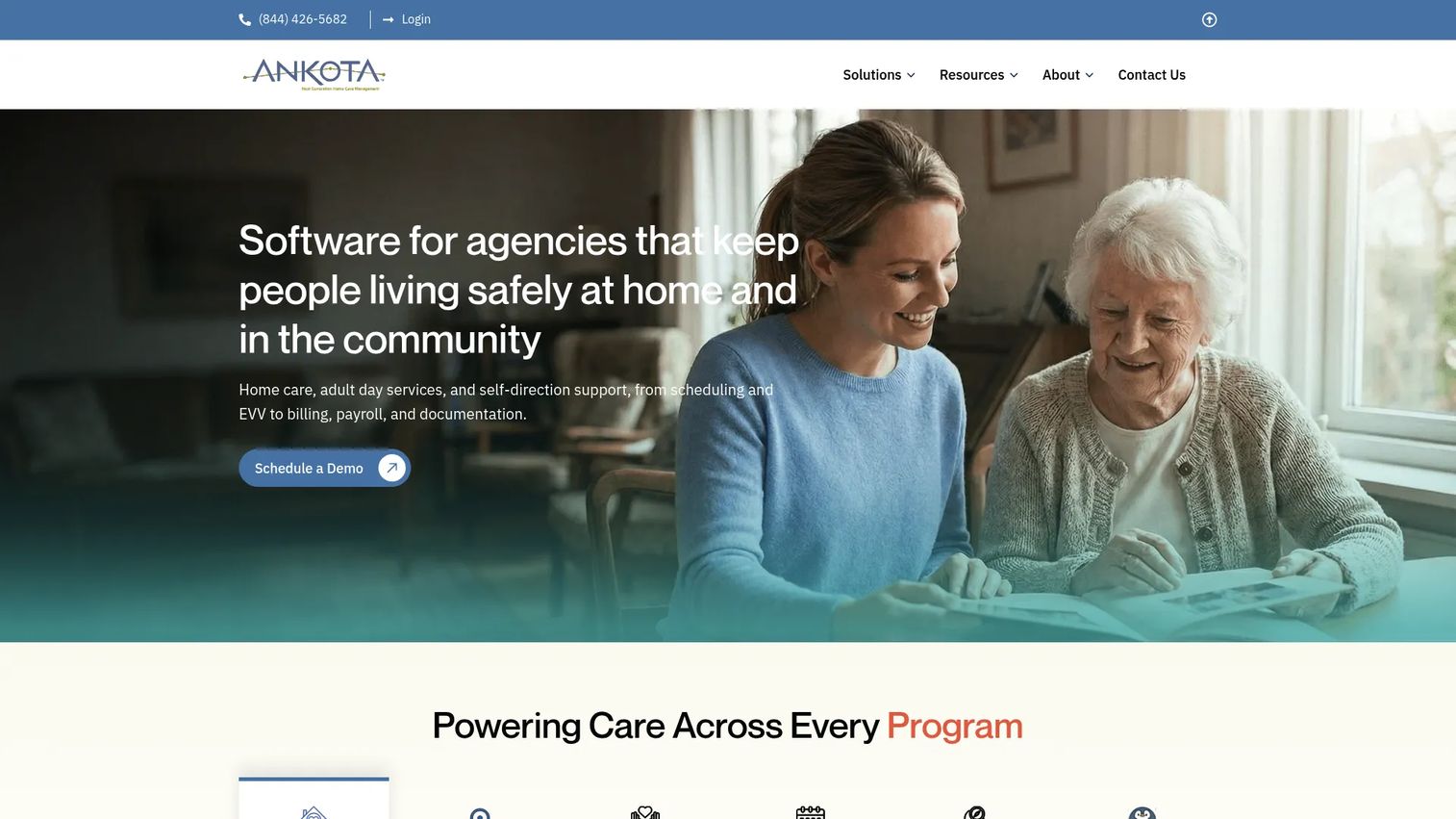 Ankota home care EVV and agency management software