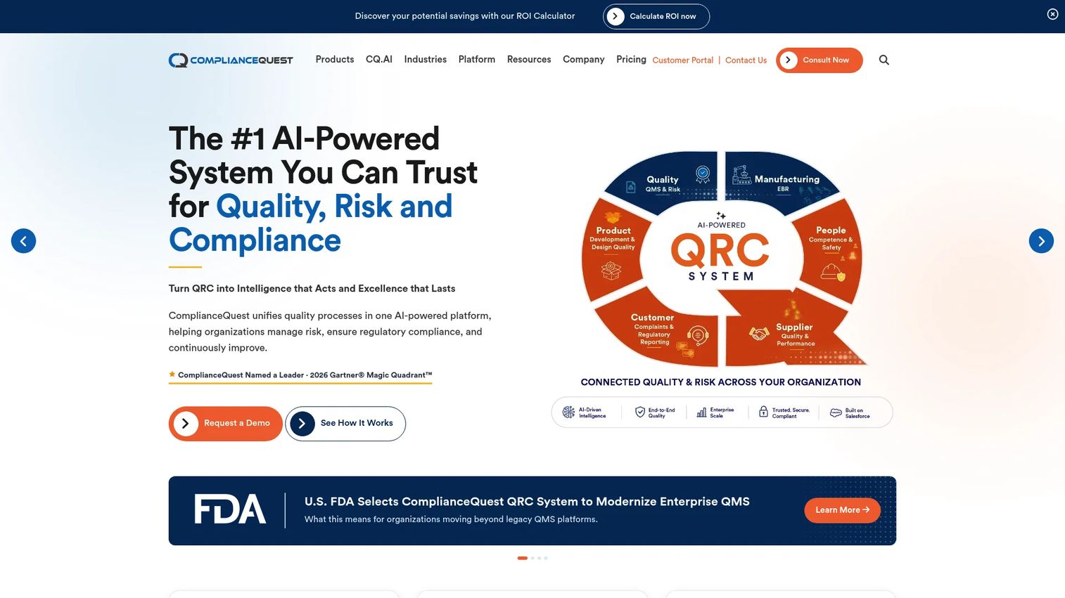 ComplianceQuest Salesforce-native QMS showing quality event and CAPA workflows
