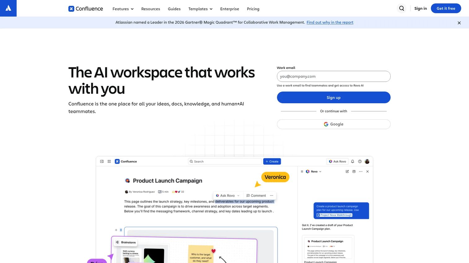 Confluence team knowledge workspace