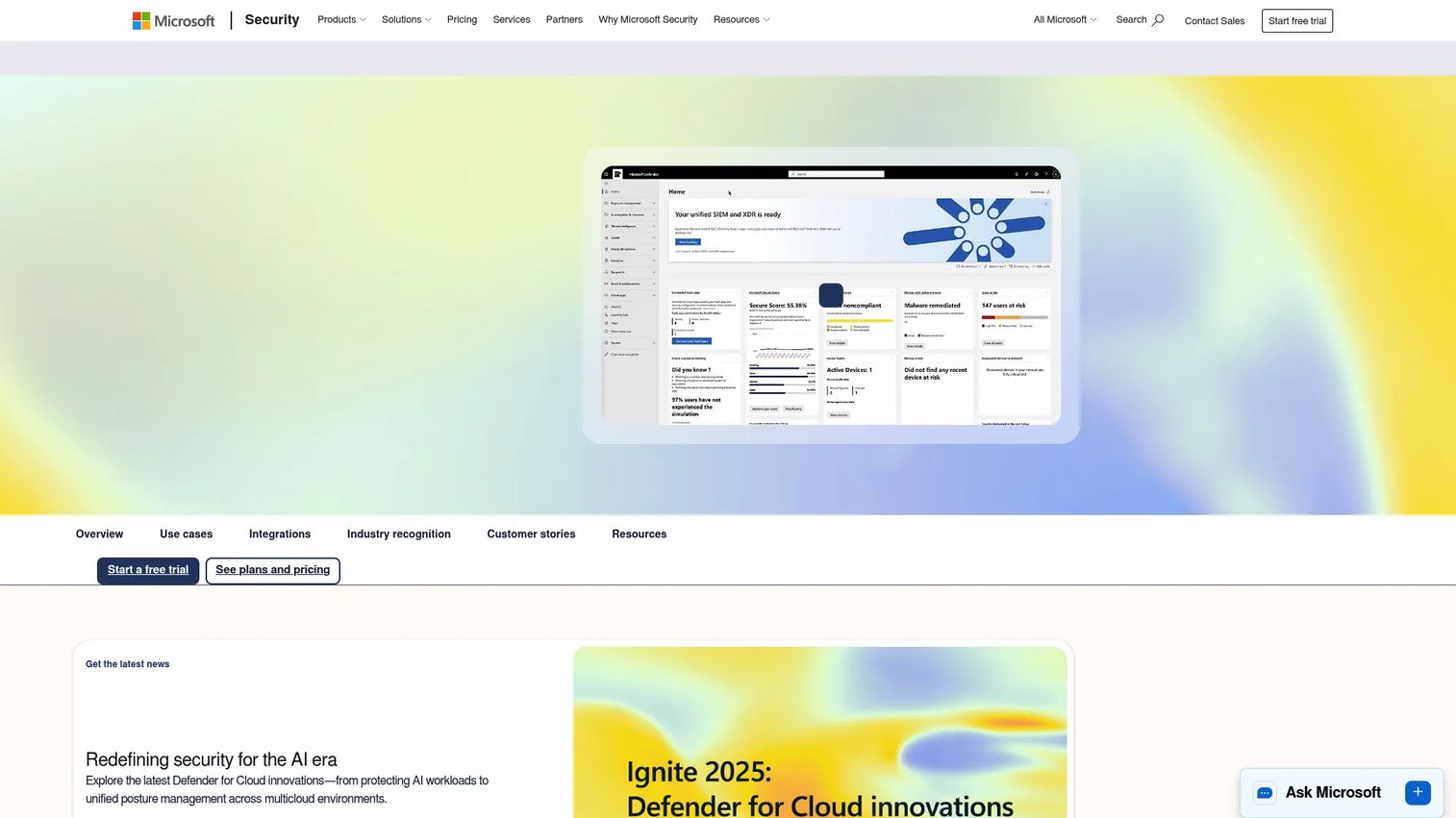 Microsoft Defender for Cloud CSPM recommendations dashboard