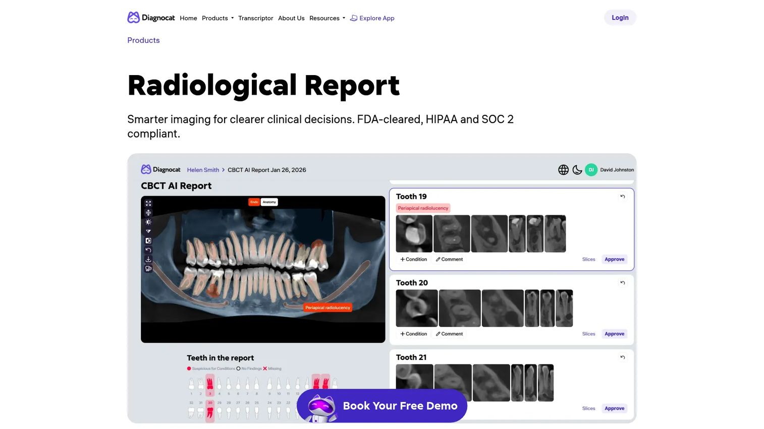 Radiological Report dental imaging reporting software