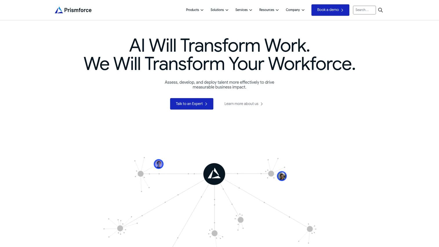 Prismforce homepage screenshot