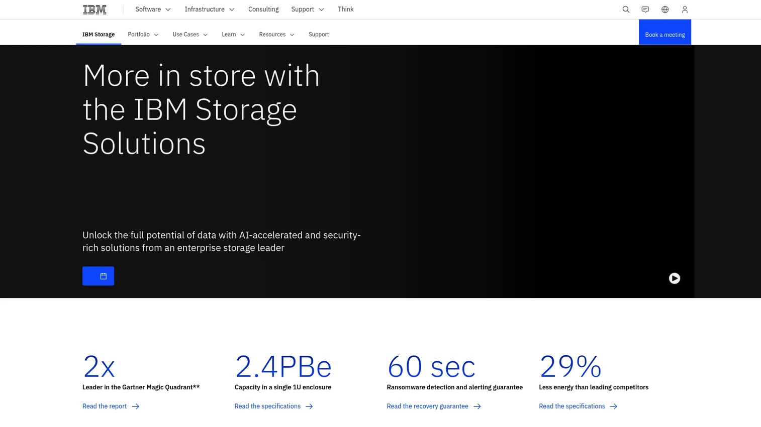 IBM Storage management dashboard for enterprise capacity and data protection