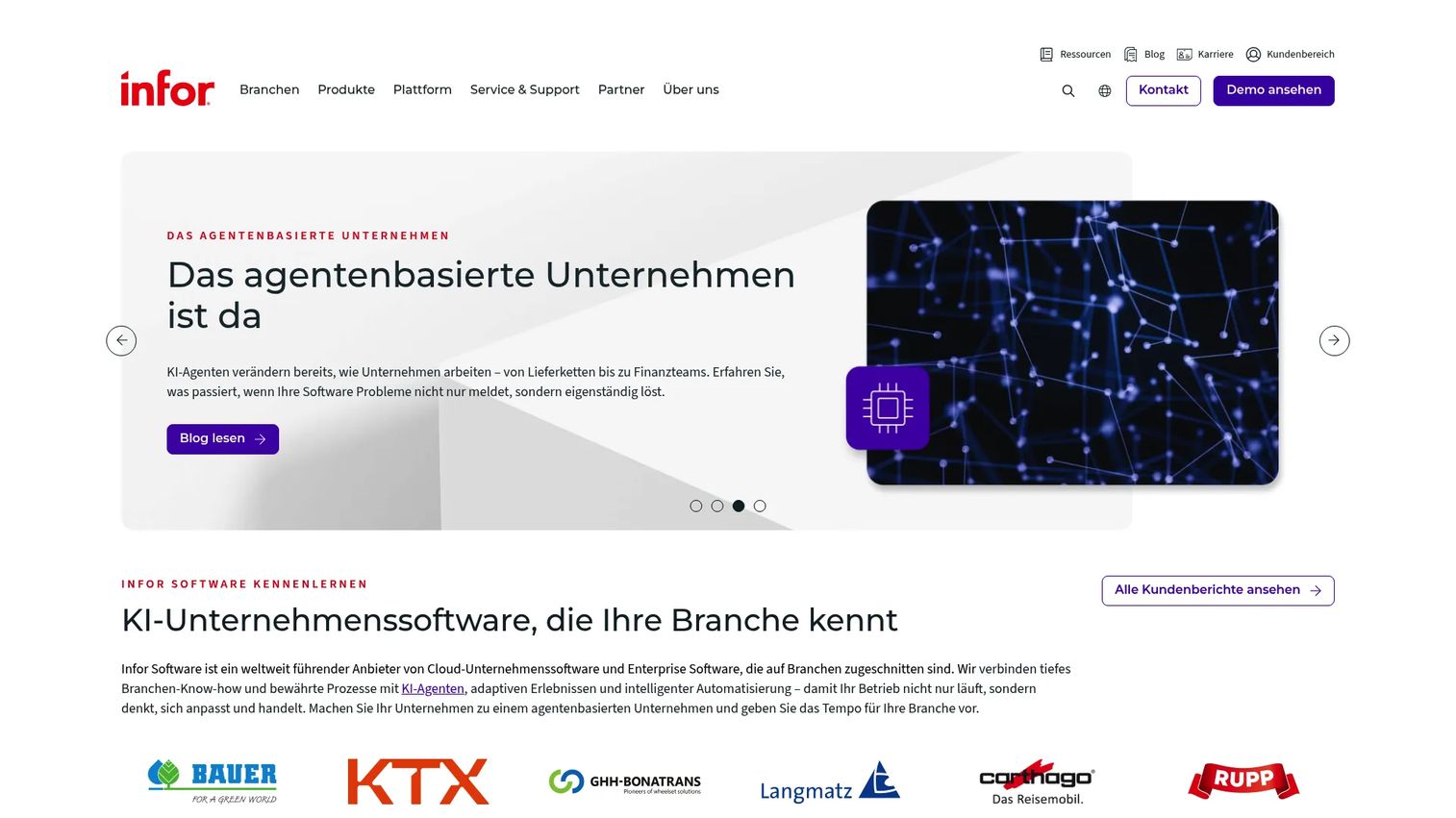 Infor Distribution SX.e homepage screenshot