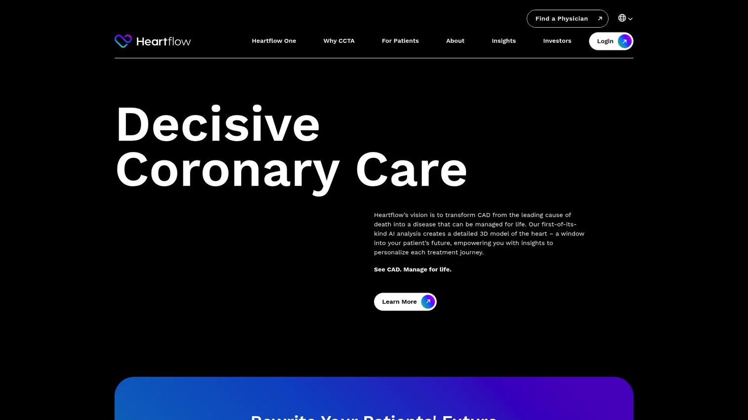 Heartflow homepage screenshot