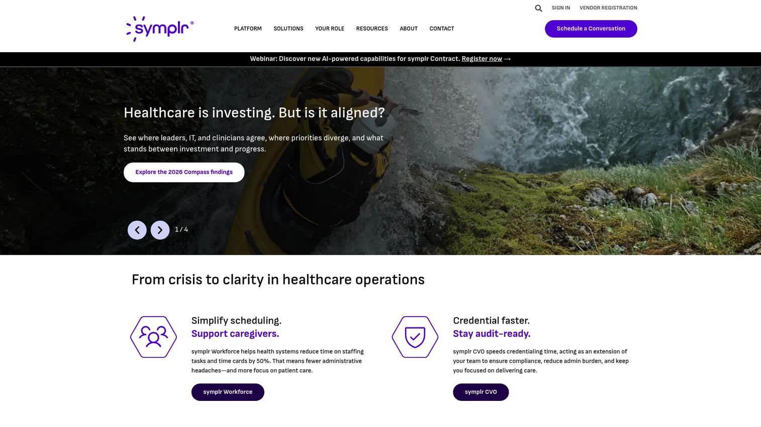 symplr Directory homepage screenshot
