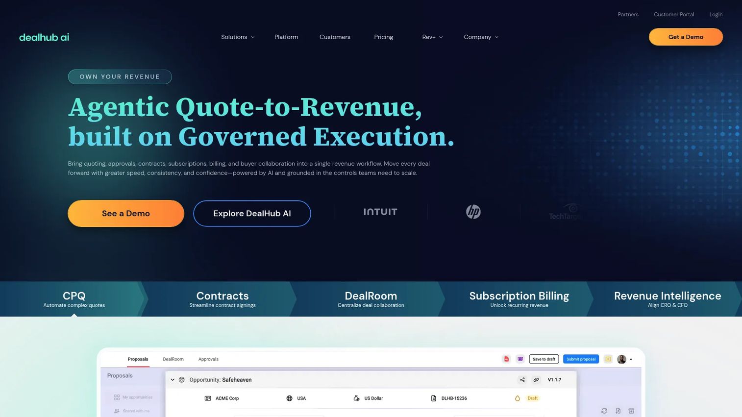DealHub website screenshot