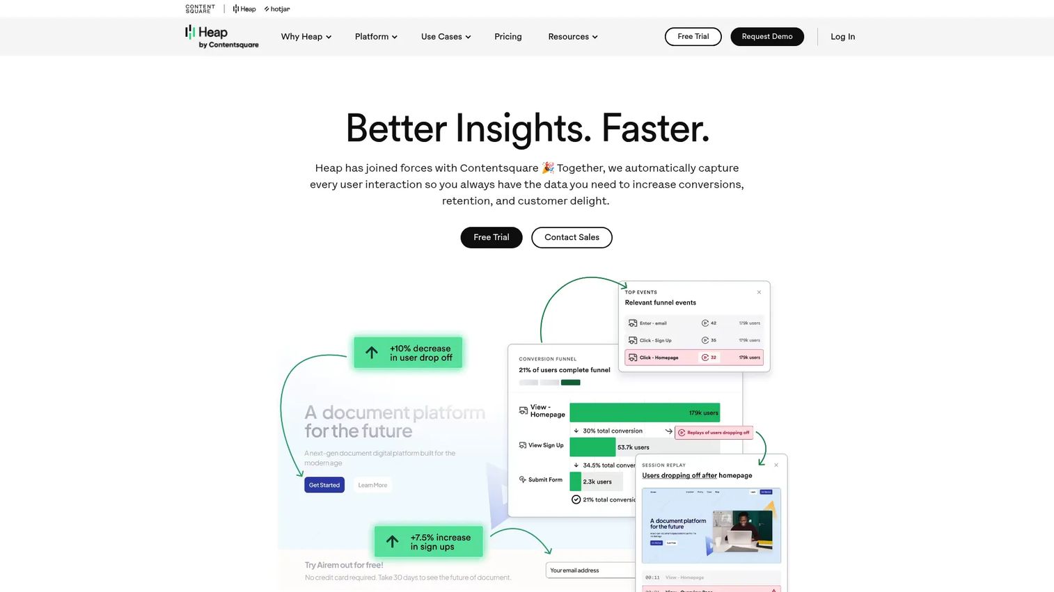 Heap autocaptured product analytics dashboard