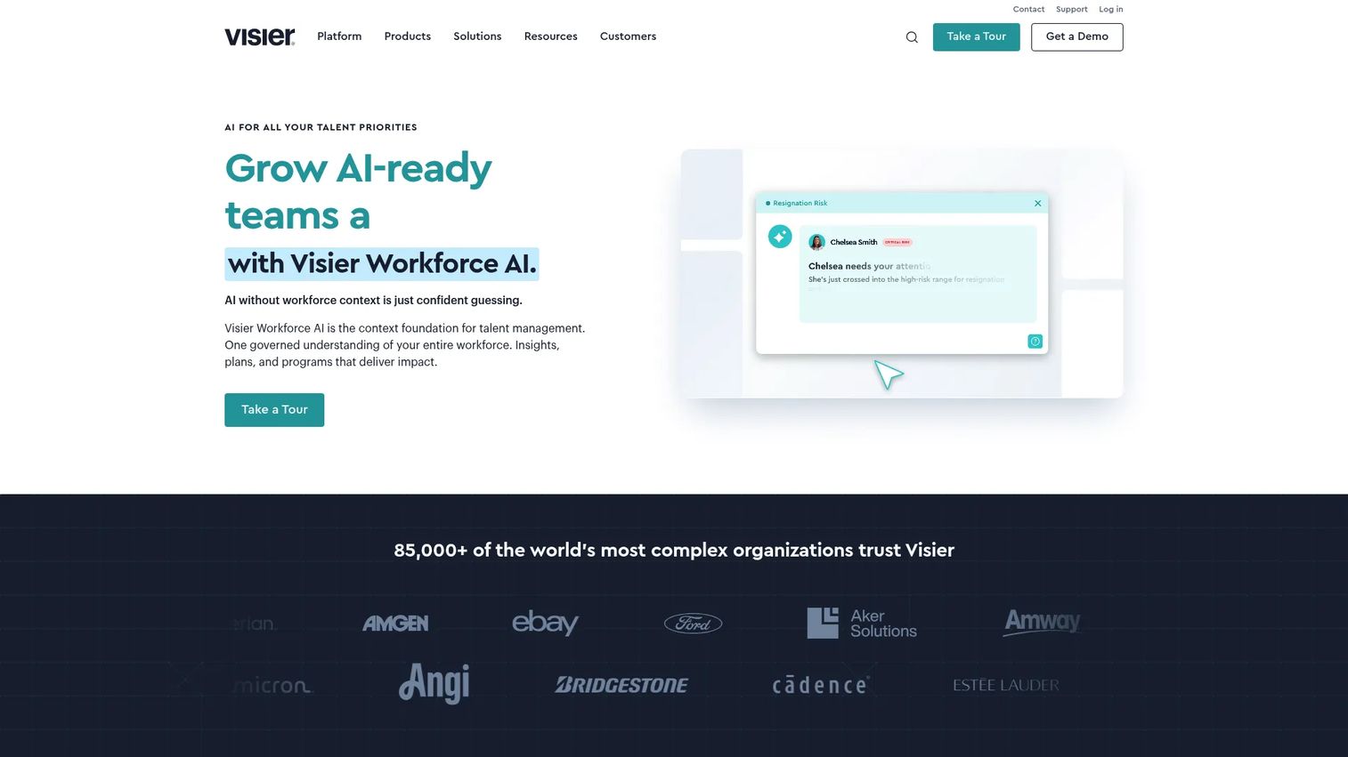 Visier people analytics and workforce intelligence dashboard