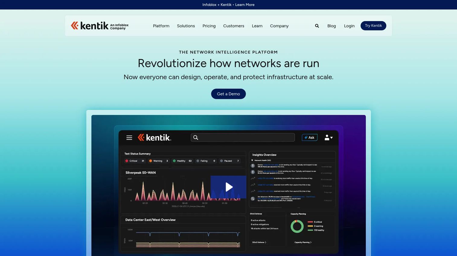 Kentik network observability dashboard