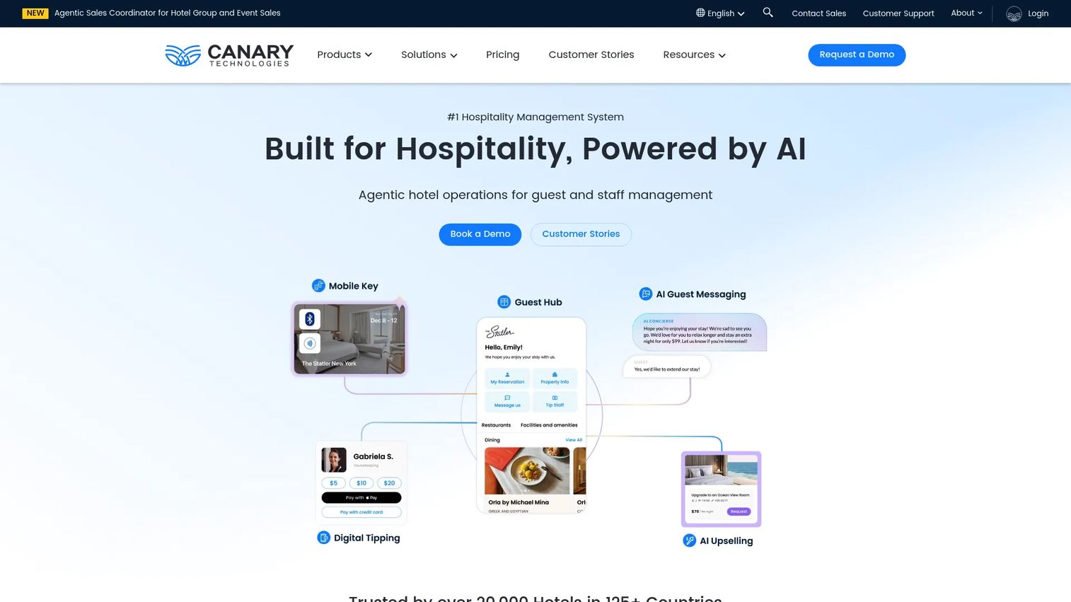 Canary Technologies hotel guest messaging and digital compendium interface