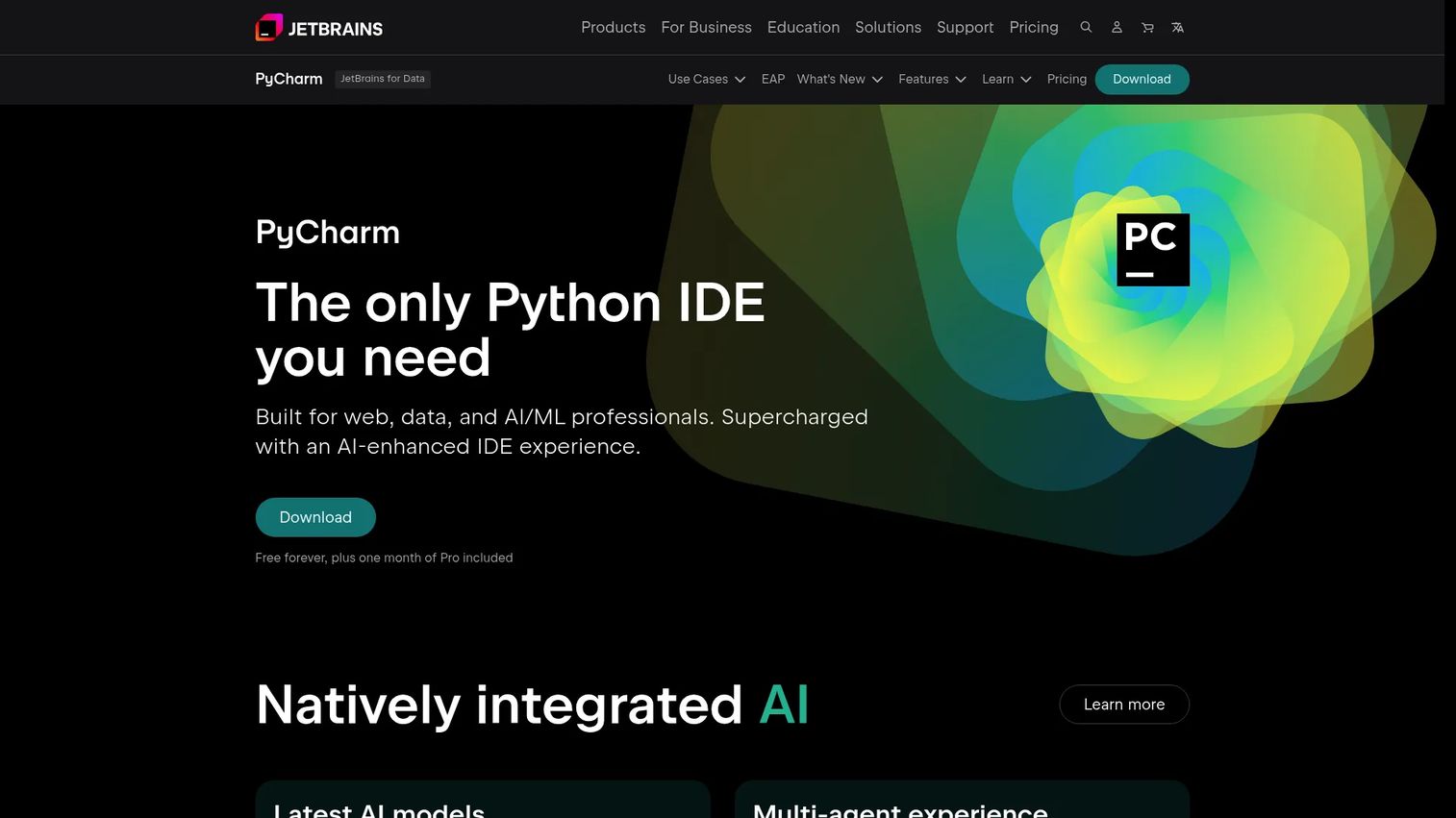 PyCharm showing Python code, test results, interpreter settings, and project files