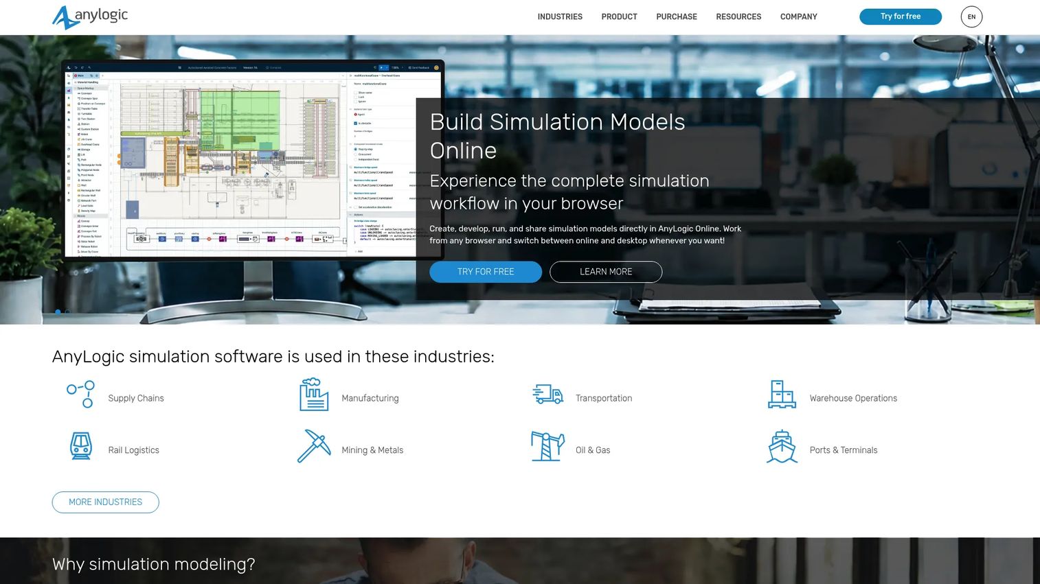 AnyLogic oil and gas simulation software model