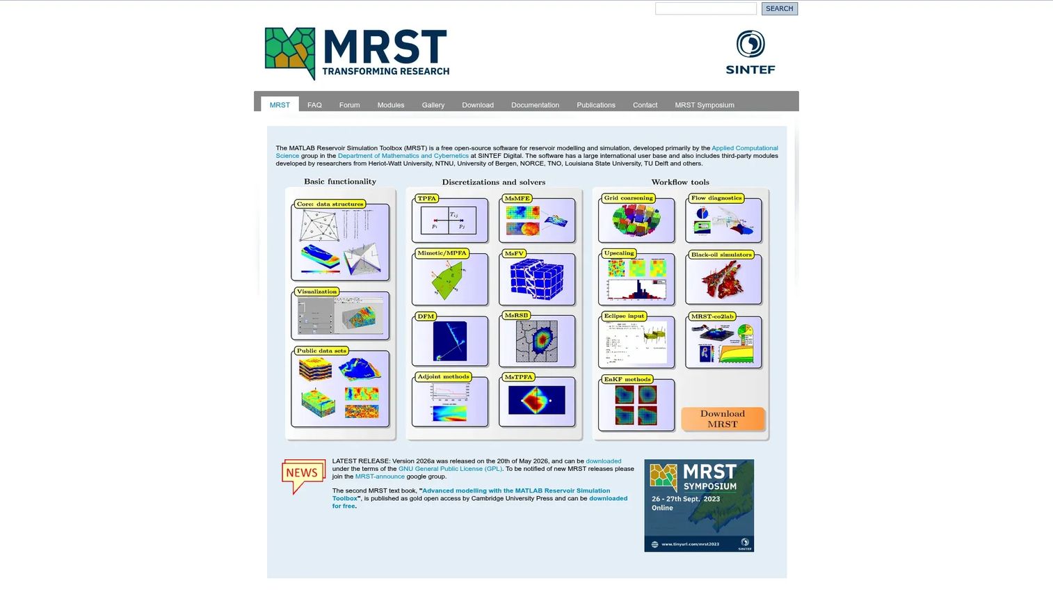 MRST reservoir simulation toolbox in MATLAB