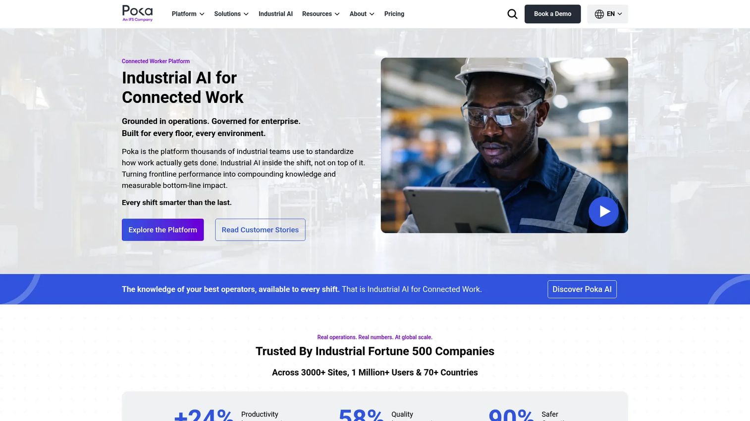 Poka connected worker platform homepage