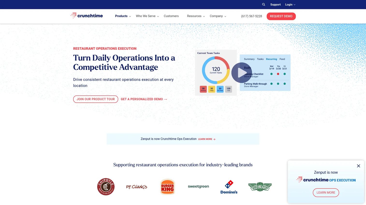 Crunchtime Ops Execution dashboard for multi-unit task management and store operations