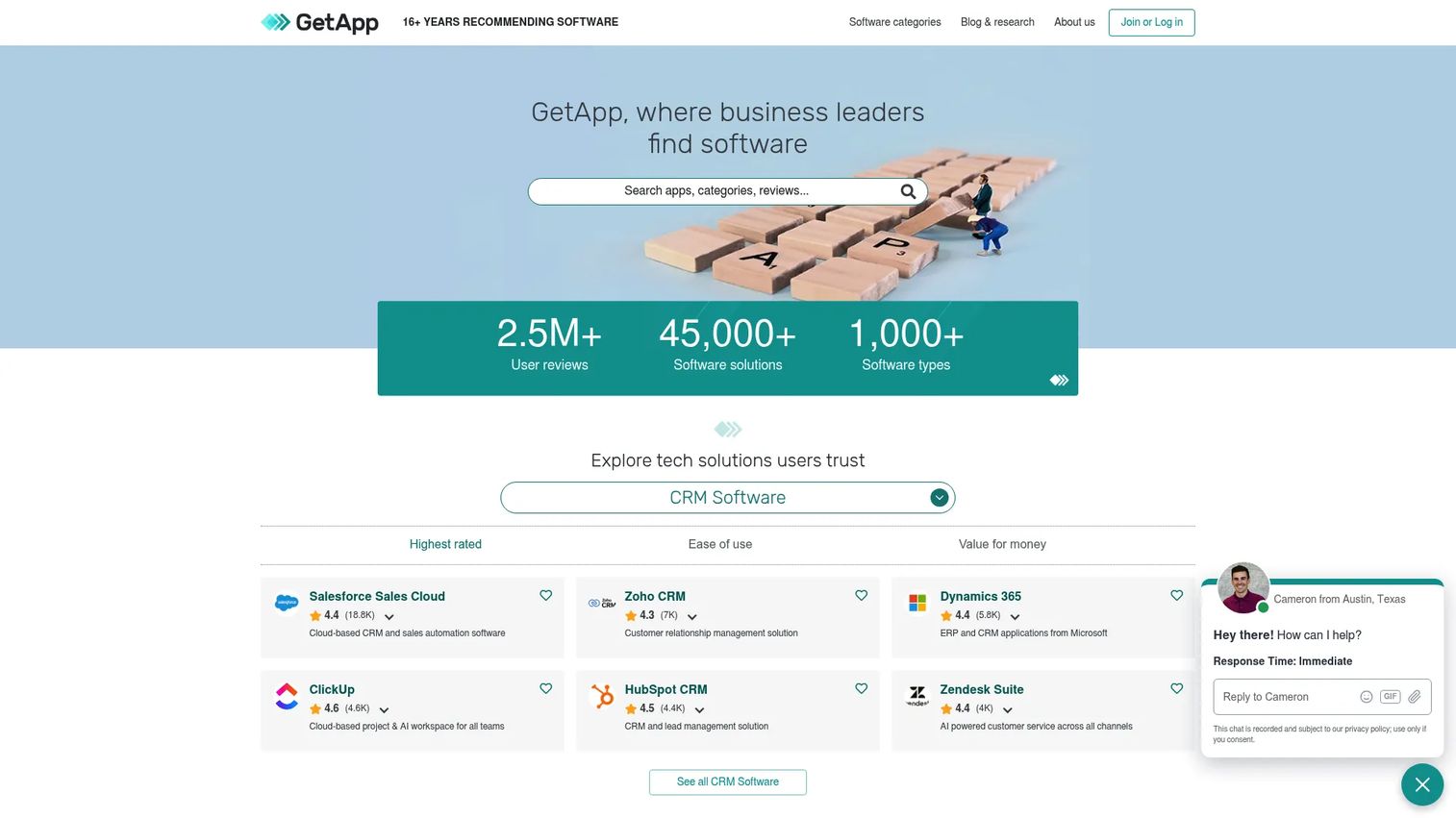 GetApp software comparison platform