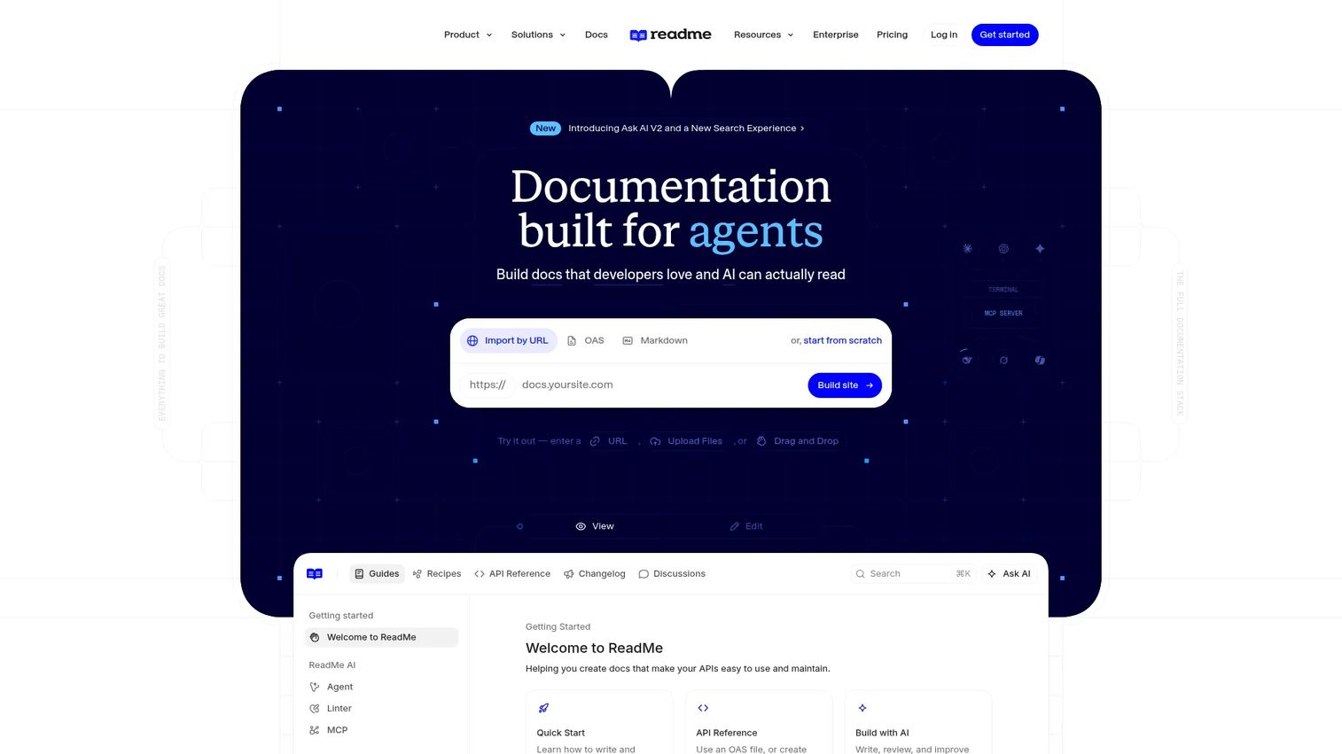 ReadMe developer documentation portal with API reference